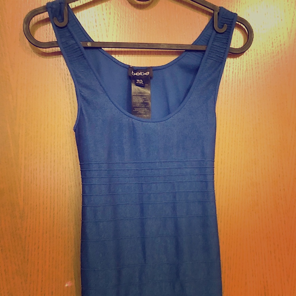 Bebe Blue Form Fitting Mini Dress